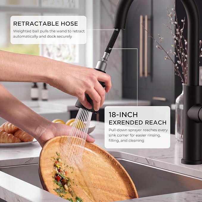 FORIOUS Black Kitchen Faucet - Image 2