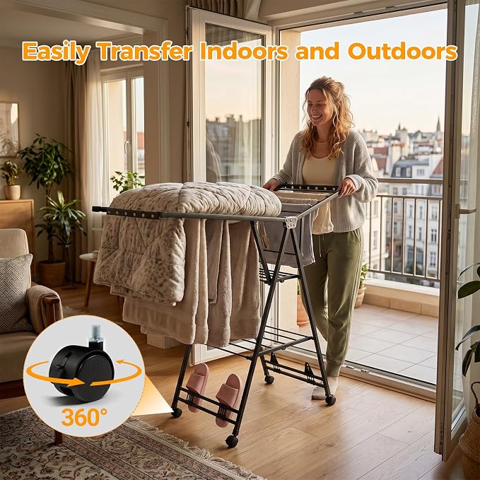 Clothes Rack, 3-Tier Drying Hanger, - Image 9