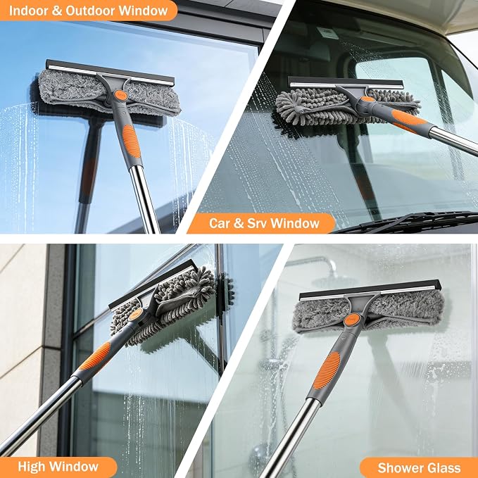 SetSail Window Squeegee with 66in Extension Pole 2-in-1 Window Cleaning Kit | - Image 7