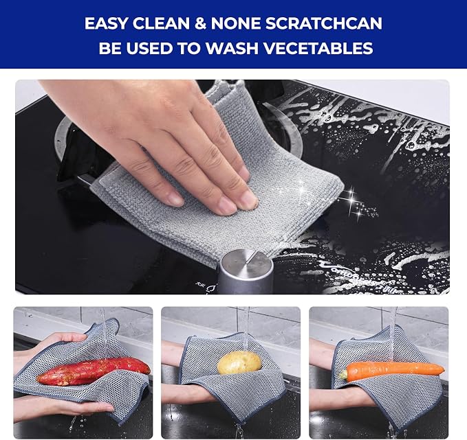 Wangjinpeng 12PK Non-Scratch Steel Wool Dishcloths 9.84X9.84 in - Image 5