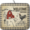 Farmhouse Rooster Dish Drying Mat 16x18 Inch Country Chicken Absorbent Dish by Giwawa