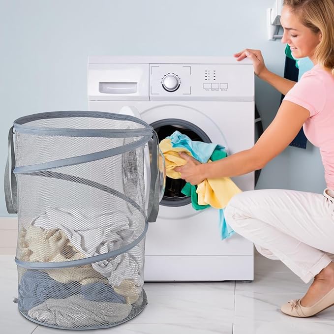 Seiritex Mesh Popup Laundry Hamper 115L Collapsible Laundry Basket Extra Large - Image 5