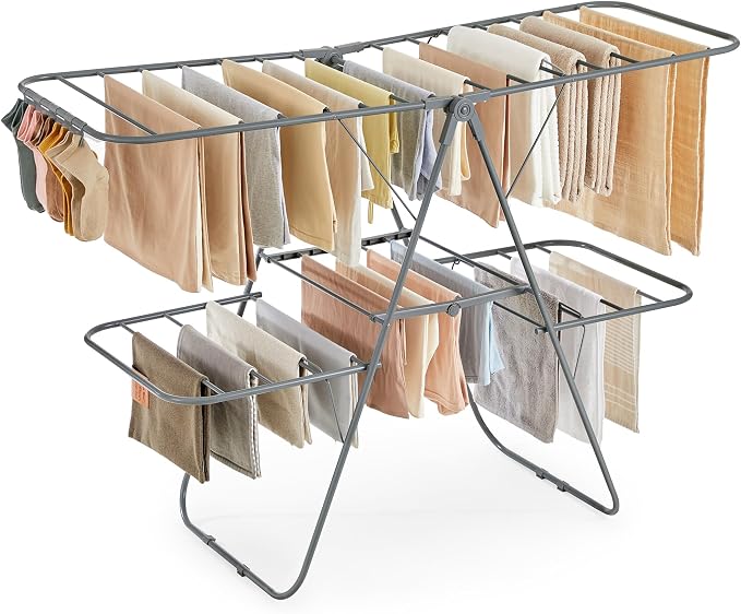 SONGMICS Clothes Drying Rack, Foldable 2-Level Laundry Drying Rack | by Unknown