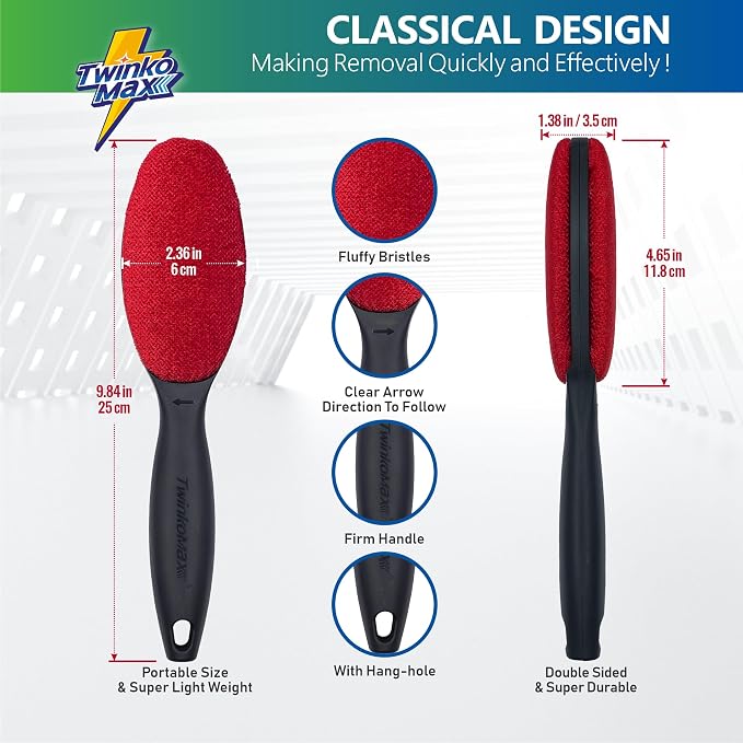 Twinko Max Lint Brush for Pet Hair, Reusable Lint Remover for Clothes | - Image 3