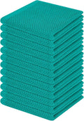 Homaxy 100% Cotton Waffle Weave Kitchen Dish Cloths 12-Pack, Teal | 12 x 12 by Homaxy