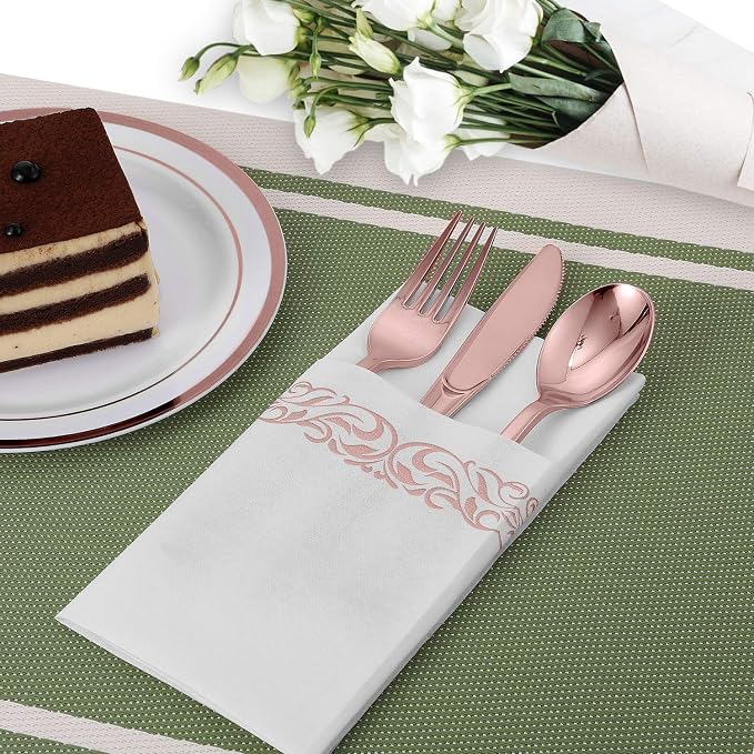 FOCUSLINE 200 Linen Feel Disposable Bathroom Napkins, Soft and Absorbent Paper - Image 4