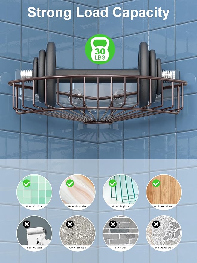 SMARTAKE 2-Pack Corner Shower Caddy, SUS304 Stainless Steel - Image 2