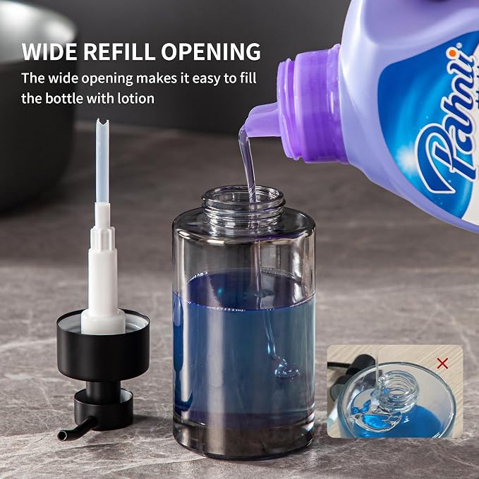 Enra Black Foaming Soap Dispenser, Thick Glass Bathroom Soap Dispenser | 12oz - Image 6