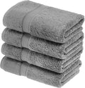 SUPERIOR Egyptian Cotton Plush & Absorbent, Hand Towel Set of 4, Charcoal | by SUPERIOR