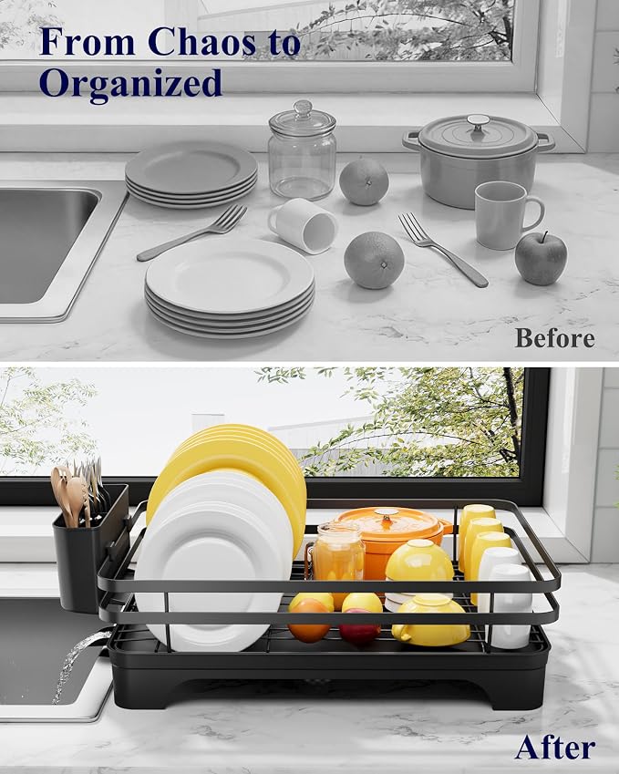 Kitsure Multi-Functional Dish Drying Rack, 15.7" x 12.0" x 5.5", Rust-Proof - Image 9