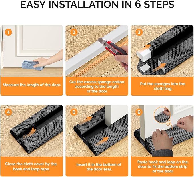 fowong Under Door Noise Stopper 36" Seal Large Gap, Block Drafts, Dust & Light - Image 8