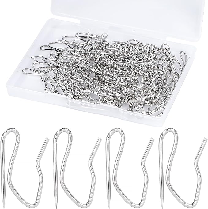 Curtain Hooks 100 pcs 1.2inch Metal Drapery Pin Hooks by Kilymezh