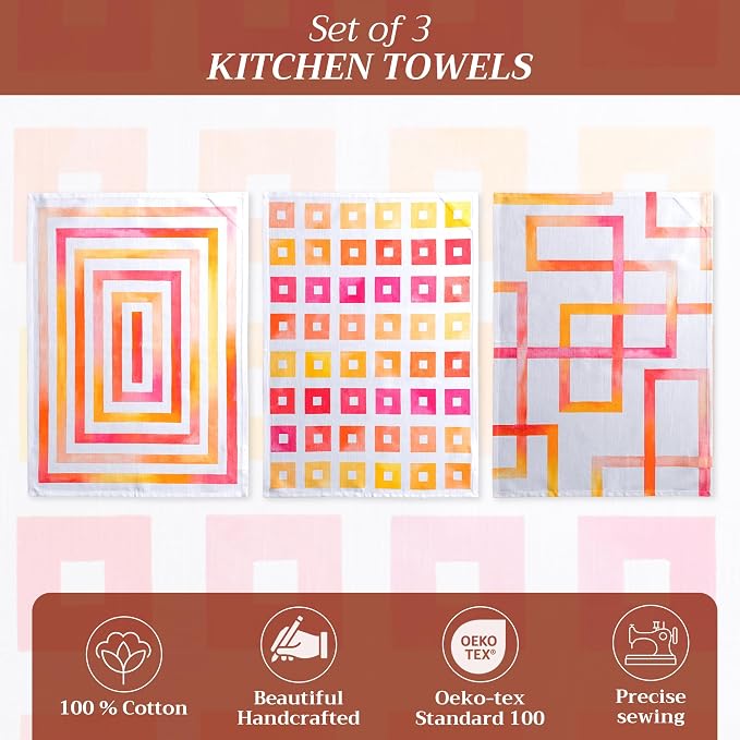 Maison d' Hermine Kitchen Towels Set of 3 Reusable 100% Cotton 27.50" x 20" - Image 2