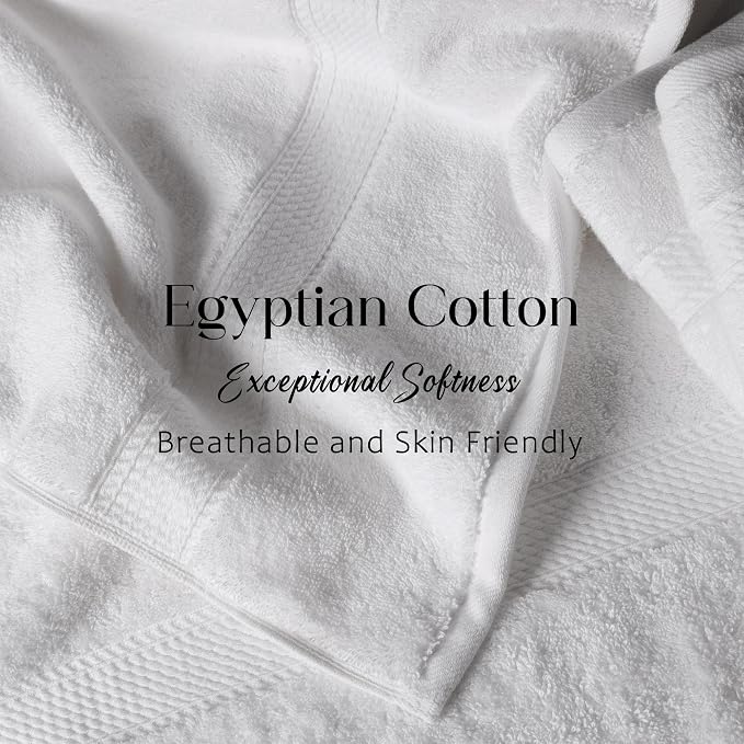 Superior Egyptian Cotton Plush & Absorbent, Bath Towel Set of 4, Soft Luxury - Image 4