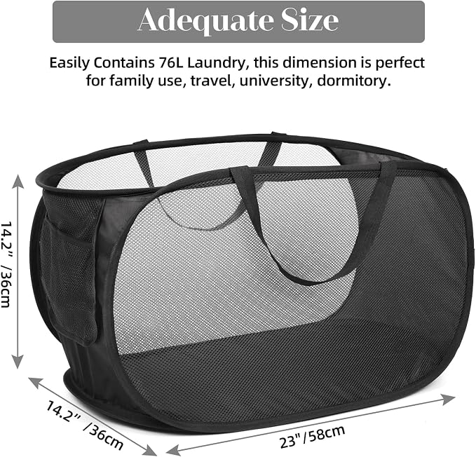 2 Pcs Durable Collapsible Laundry Baskets - Image 4