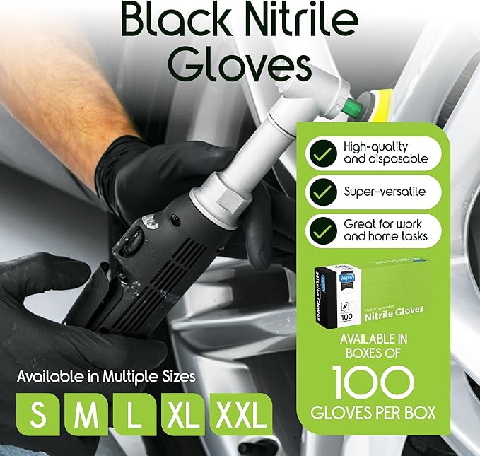Inspire Black Nitrile Disposable Gloves | 4.5 Nitrile Disposable Safety Medical - Image 7
