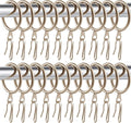Hotop 60 Pcs 1.26 Inch Curtain Ring and 60 Pcs Pin Hook, Champagne Gold | Metal by HOTOP
