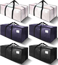 6 Pack Heavy Duty Extra Large Moving Bags W/Backpack Straps by VELVETSURE