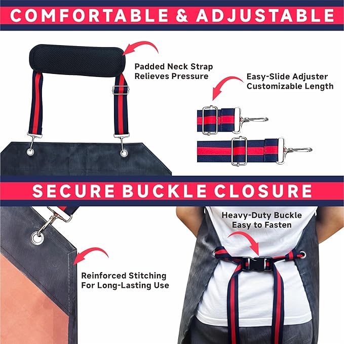 GoldPig Thick Rubber Apron: Waterproof, Chemical Resistant, Adjustable Neck & Belt for Dishwashing, Gardening, Butchering