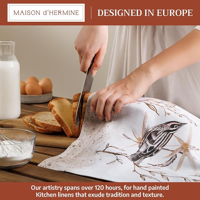 Maison d' Hermine Kitchen Towels Set of 6 Reusable 100% Cotton 27.50" x 20" - Image 3