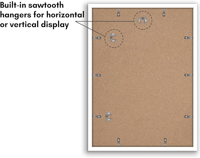 Americanflat 16x22 Picture Frame with Polished Plexiglass - Set of 5 - Use as 12x18 Frame with Mat or Display 16x22 Photo Without Mat - Galleria Collection - Picture Frames for Wall Display - White