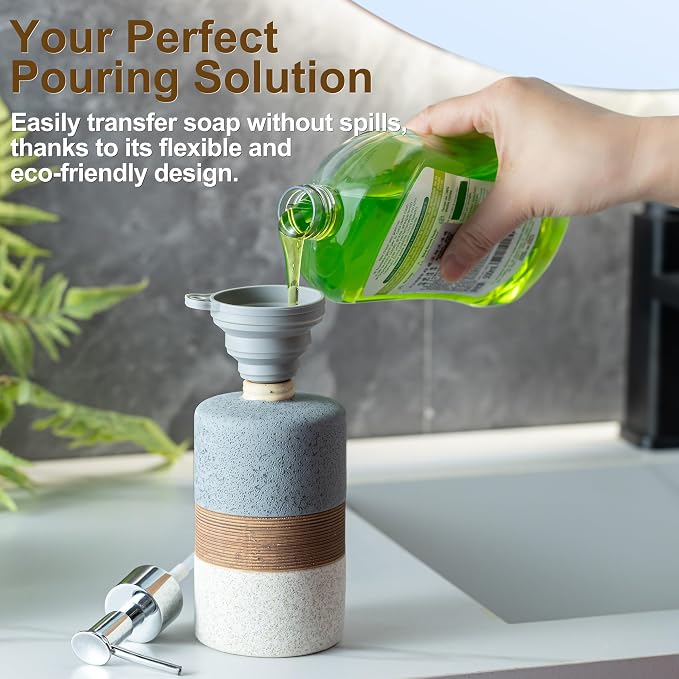 Hand Soap Dispenser Set for Bathroom, Kitchen Dish Soap Dispenser | Liquid Soap - Image 2