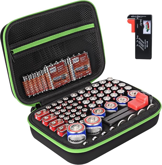Battery Organizer Storage Case by PORTABLESTORAGECASE