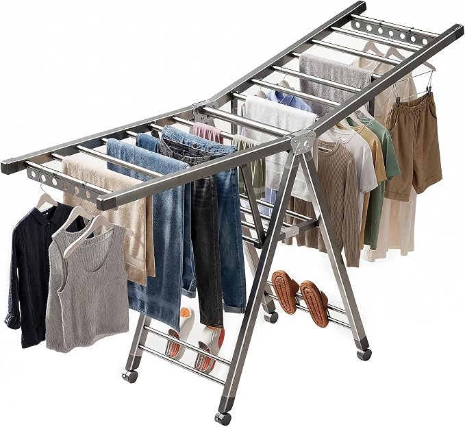 Heavy Duty 3-Tier Clothes Drying Rack by Unknown