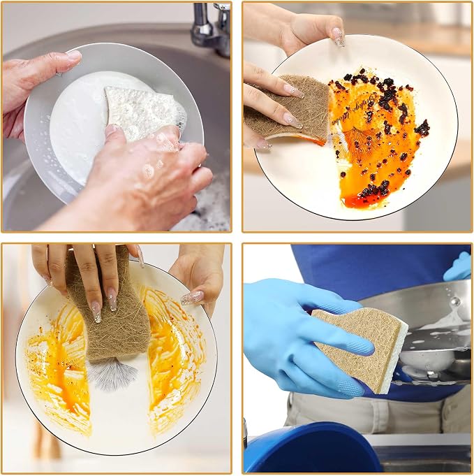 Silkyhose 24 Pack Natural Kitchen Sponges, Cellulose Coconut & Non-Scratch | - Image 5