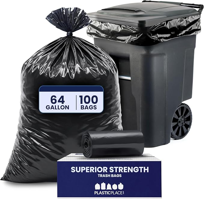 Plasticplace 64-65 Gallon Trash Can Liners - Image 2