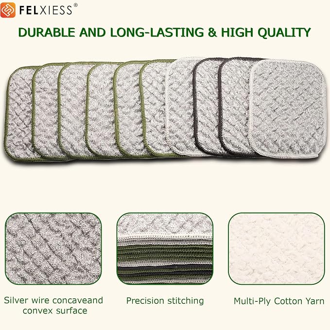 Silver Microfiber Scrubbing Pads, Non-Scratch - Image 8