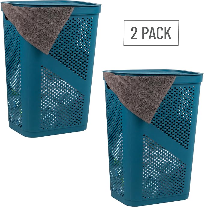 Mind Reader 60L Slim Laundry Hamper, Clothes Basket, Ventilated - Image 7