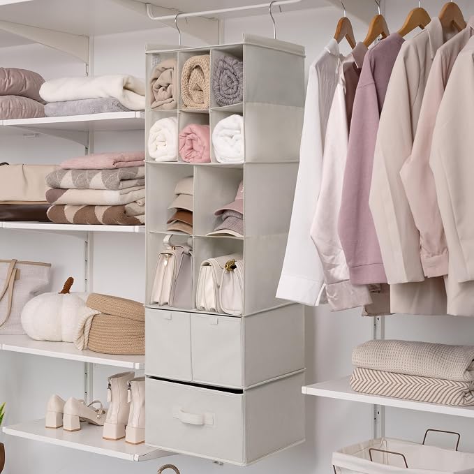 GRANNY SAYS Hanging Closet Organizer, 3 Drawers, 6 Shelves, 6 Shelves & - Image 4