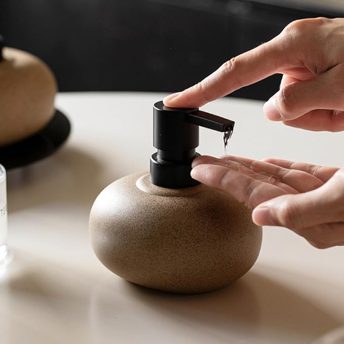 10oz Ceramic Hand Soap Dispenser, Elegant Liquid Soap Dispenser - Image 3