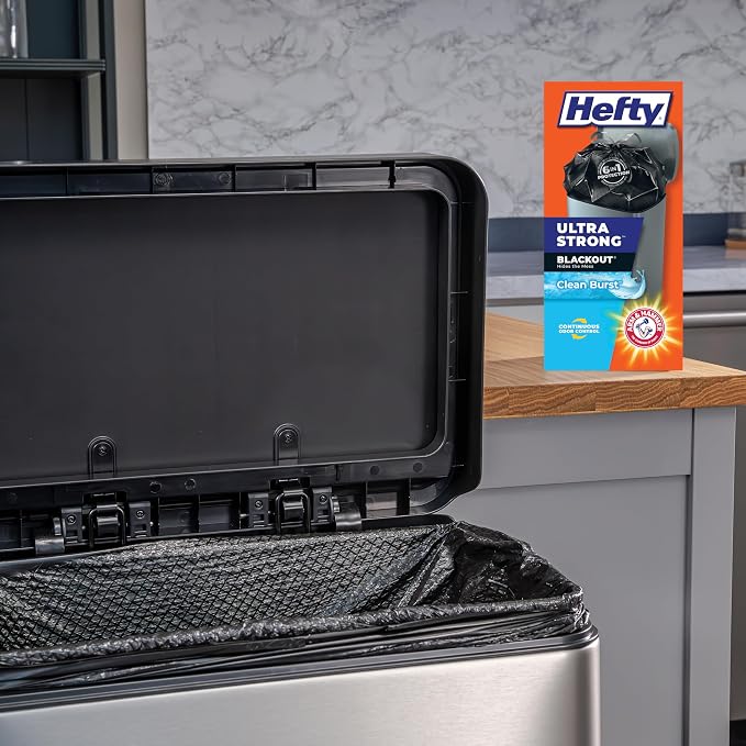 Hefty Ultra Strong Trash Bags 13 Gallon Black | Tall Kitchen | Drawstring - Image 2