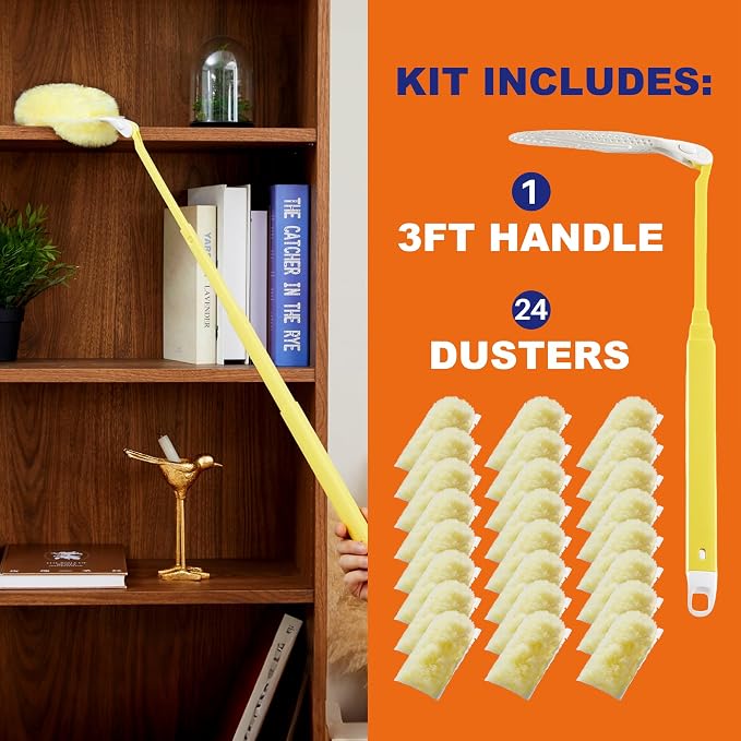 JOYMOOP Scented Telescopic Duster kit, 3FT Extendable Handle + 24 Yellow Refills - Image 12