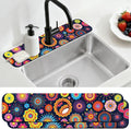 2 Pcs Kitchen Sink Splash Guard Faucet Mat Brilliant Floral Textures Faucet Mat by CONCHLERY%E6%97%97%E8%88%B0%E5%BA%97