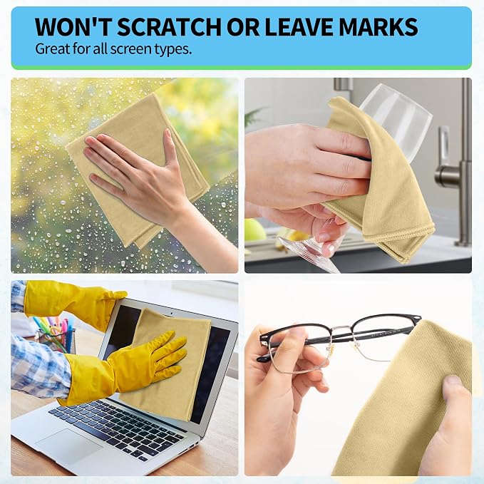 Microfiber Cleaning Cloth, 12 Pack Window Glasses Cleaning Cloth, Reusable - Image 8