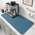 PoYang 31.5x17 Inch Coffee Mat, Extra Large Dish Drying Mat, Sea Blue | Quickly by PoYang