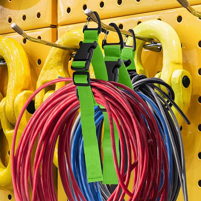 6 Pack Adjustable Extension Cord Holder Straps, Heavy Duty Triangle Clips - Image 5