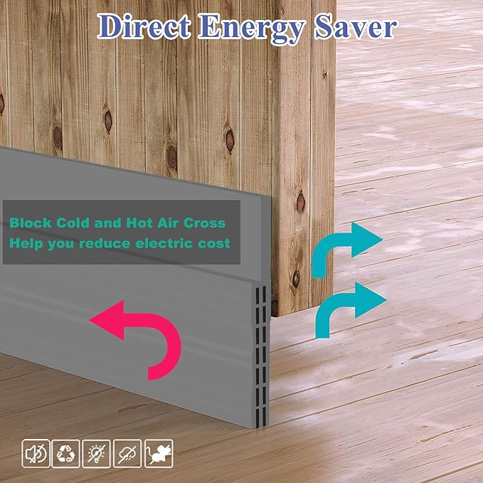 Huge Gap Door Draft Stopper, 3.4" W Widened Door Sweep Seal Gap Up to 1.8" - Image 4