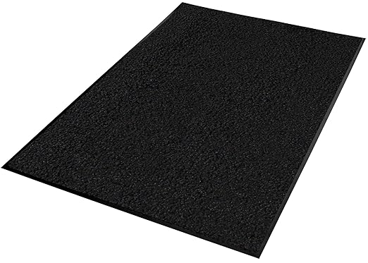 Guardian Platinum Series Indoor Wiper Floor Mat, Rubber with Nylon Carpet, 2'x7', Black