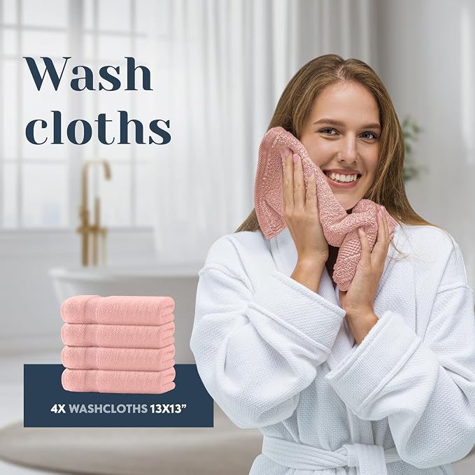 White Classic Luxury Bath Towel Set of 8 Pieces - Image 7
