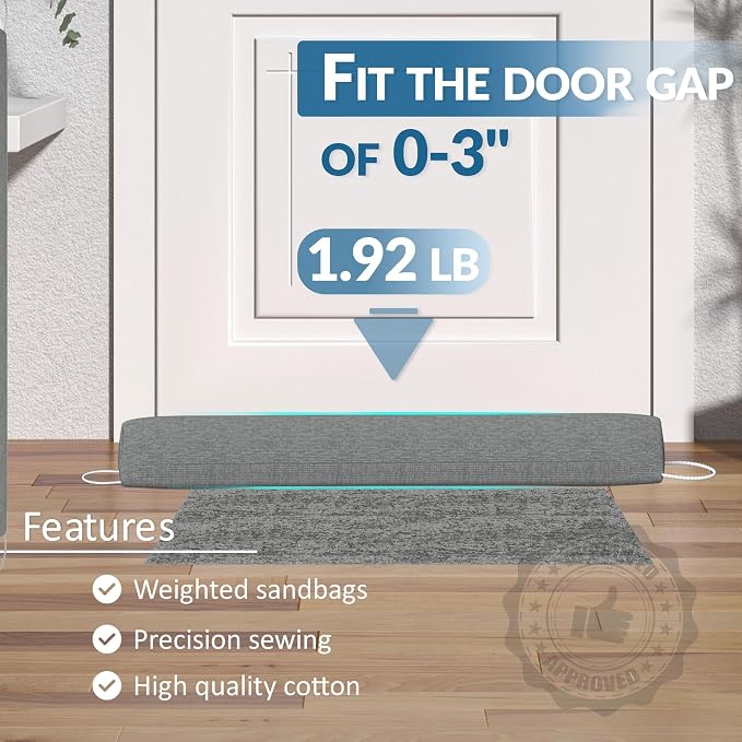 SYIPO Triangle Door Draft Stopper，35.4" Weighted Under Door Draft Blocker - Image 3