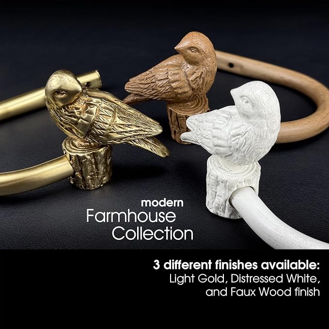 Curtain Drapery Holdbacks with Resin Bird, Wall Mount Drapery Hooks Holders - Image 8