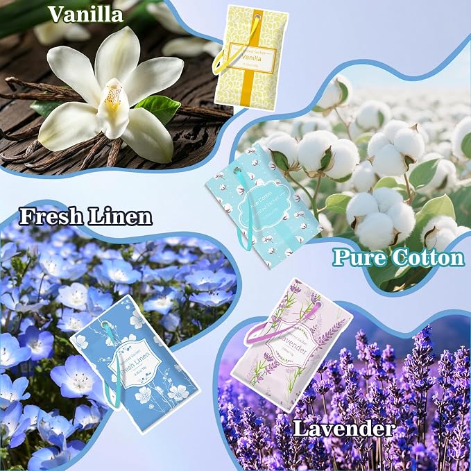 STRN Scented Sachets for Drawer and Closet, 16 Packs 4 Scents Long-Lasting - Image 3
