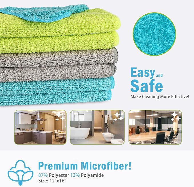 AIDEA Microfiber Cleaning Cloth-100PK, Microfiber Towels - Image 2