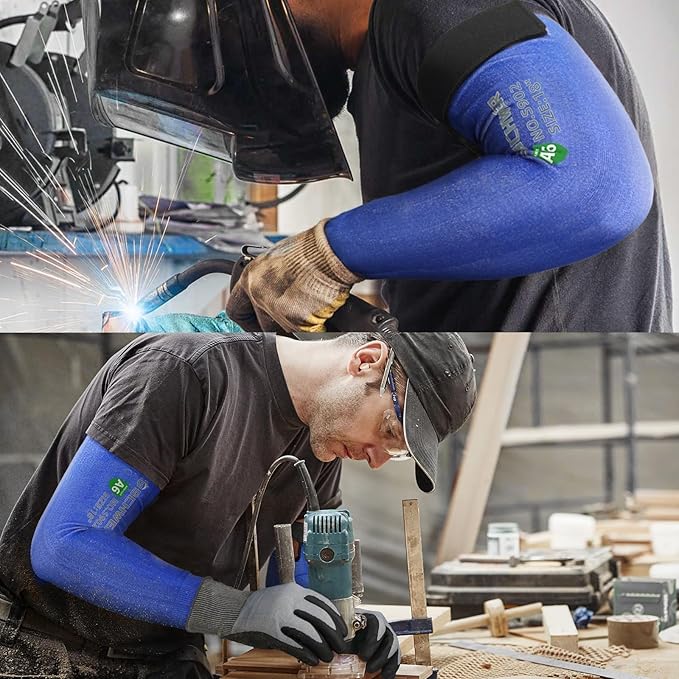 Schwer 2 Pairs AIR-SKIN ANSI A6 Cut Resistant Arm Sleeves for Men & Women S902, Non-PFAS Arm Protectors for High Risk Work, Arm Protectors for Thin Skin, Gardening Sleeves for Farming