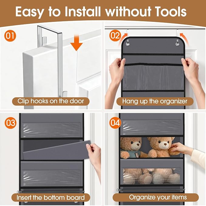 Over The Door Organizer Storage behind Door Hanging Organizer - Image 3