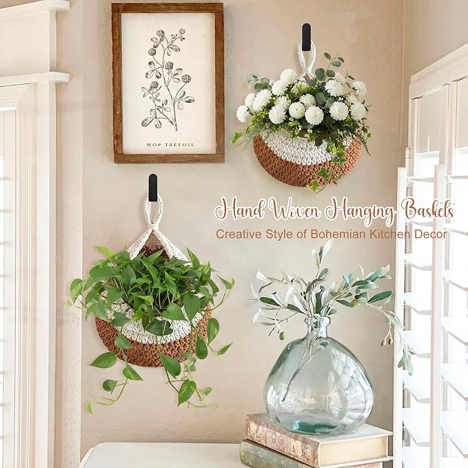 Honeydak 3 Hanging Baskets, Cotton Rope - Image 5